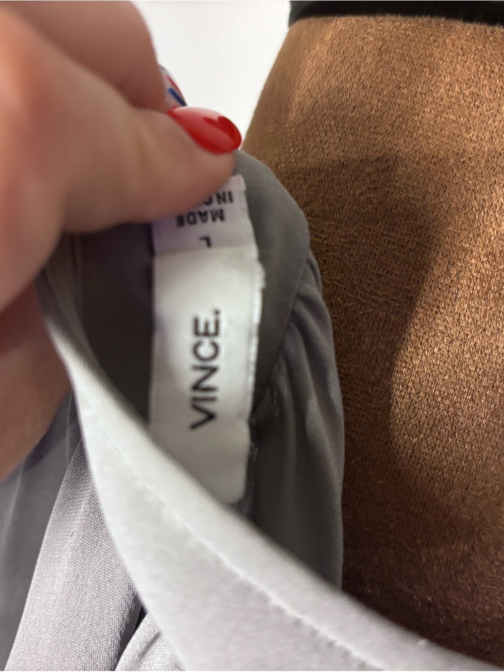 Vince Light Gray V-Neck Sleeveless Silk Camisole Top - Picture 6 of 6